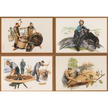 Thatching Barrell Making Wheelwrights Shepherd 4x Postcard s
