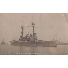 HMS Lord Nelson Ship Antique Early Rare Postcard Please Read