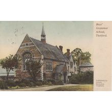 Thetford Grammar School Norfolk Antique Colour Postcard