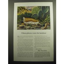 1949 Travelers Insurance Ad - Chlamyphorus wears his backdoor