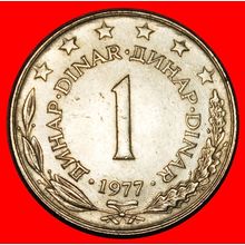 Ⰶ COMMUNIST STAR (1973-1981): YUGOSLAVIA★1 DINAR 1977 DIE B★LOW START★NO RESERVE