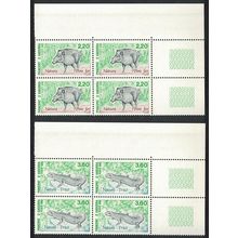 Andorra Fr. Boar Lizard Newt Nature Protection 2v Corner Blocks of 4 1989