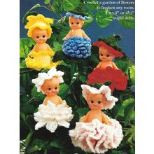 Crochet Pattern Bud Babies Cupid Dolls in 5 Fragrant Flowers Rose Gardenia See!