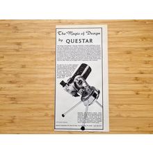 1988 Questar Telescope Ad, The Magic of Design, Original Print Paper Advert