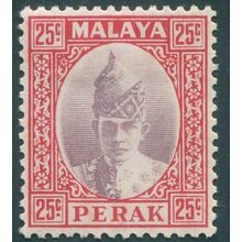 Perak 1939 25c dull purple & scarlet SG115 unused