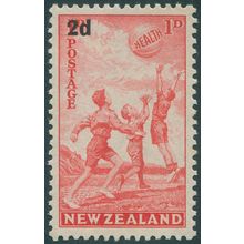 New Zealand 1939 2d on 1d+1d scarlet Health SG612 MNH