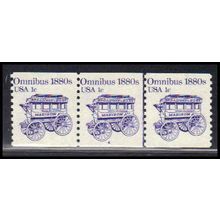 1897 1c Omnibus Barely Clears MNH Dry Gum PNC 4/3 PA2237
