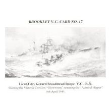 Gerard Roope HMS Glowworm Military Ship German Cruiser Victoria Cross Postcard