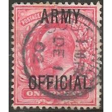 1900 O49 1d Scarlet Army Official Very Fine Used . .