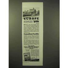 1929 Canadian Pacific Cruise Ad - Europe