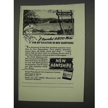 1946 New Hampshire Tourism Ad - I Traveled 6800 Miles