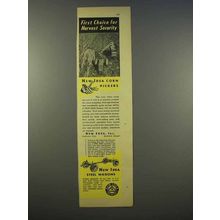 1946 New Idea Corn Pickers Ad - Harvest Security