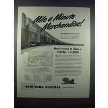 1946 New York Central Railroad Ad - Mile a Minute