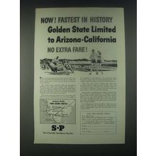 1946 Southern Pacific Railroad Ad - Golden State Limited to Arizona-California