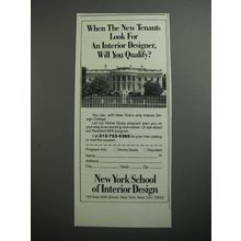 1989 New York School of Interior Design Ad - When the new tenants look for