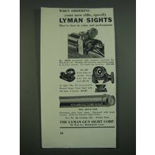 1939 Lyman Sights Ad - No. 48FH, No. 56, No. 77 and Polaroid Tube Sight