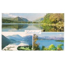 multiview, LAKELAND. CUMBRIA used postcard. Old Dialect Postcard 1984 pm =