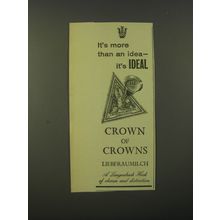 1964 Crown of Crowns Liebfraumilch Wine Ad - It's more than an idea - it's ideal