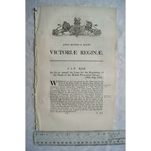 1842 Act of Parliament: regulation of trade of British Possessions abroad