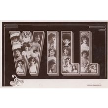 A Name Called Will Big Letters Actresses Postcard