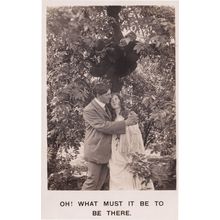 Tarzan Creeping Tom In Trees Real Photo Comic Love Postcard