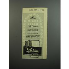 1952 The Sea View On the Ocean Hotel Ad - Miami Beach