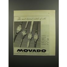 1953 Movado Watches Ad - The most desired watch of all