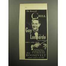 1957 Hotel Roosevelt Ad - The Roosevelt Grill Guy Lombardo