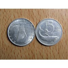 Italy 1955 5 Lire Coin