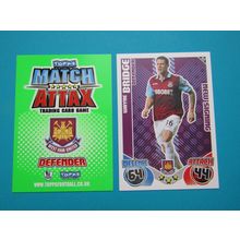 N26. Wayne Bridge - West Ham Utd - Match Attax 2010/11 Football Card EF1