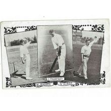 Cricket Postcard. Rhodes. Tyldesley. Hirst.