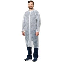 5 pack of disposable lab coat 3X-Large. no pockets. white 40 GSM polypropylen...