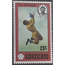 Swaziland QEII 1976 FIFA 20c Football Goalkeeping Mounted Mint MM SG261 stamp