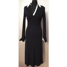 Moda International Victoria's Secret Black White Silk Trim Dress 8 -10 UK 6 US