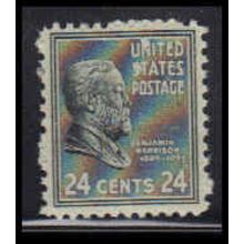 828 24c Benjamin Harrison Fine MNH O4175