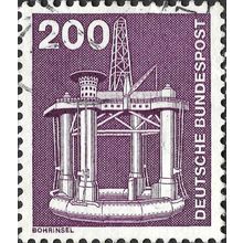 GERMANY, Industrial technology, Marine Drilling Platform, violet 1975, 200pf, #5