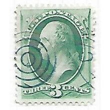 USA 1870 NATIONAL BANK NOTE 3c WASHINGTON TARGET CDS PART CANCEL
