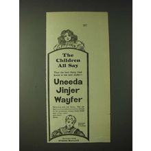 1900 National Biscuit Company Uneeda Jinjer Wayfer Ad - The children all say