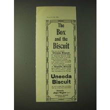 1900 National Biscuit Company Uneeda Biscuit Ad - The box and the biscuit