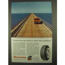 1957 Firestone Nylon Supreme Tires Ad - Cross an Ocean