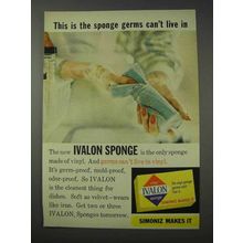 1959 Simoniz Ivalon Sponge Ad - Germs Can't Live In