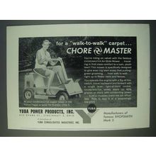 1959 Yuba Power Products Choremaster Lawn Mower Ad - for a walk-to-walk carpet