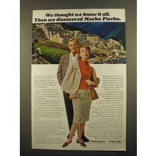 1965 Panagra Airline Ad - Discovered Machu Picchu