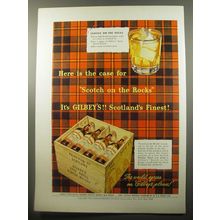 1950 Gilbey's Scotch Ad - Here is the case for Scotch on the Rocks