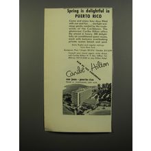 1951 Caribe Hilton Hotel Ad - Spring is delightful in Puerto Rico