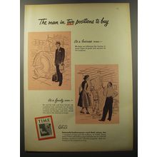 1953 Time Magazine Ad - The man in two positions to buy