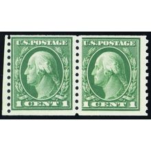 443, Mint F/VF NH 1¢ Scarce Paste Up Pair - Stuart Katz