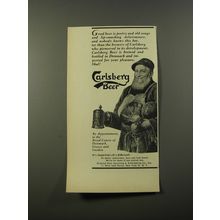 1954 Carlsberg Beer Ad - Good beer is poetry and old songs