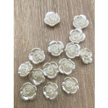 15mm Ivory Buttons Flower Rose Shape Abs Shank Cardigans Knitting Sewing