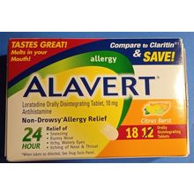 Alavert Non-Drowsy Allergy Relief Tabs Citrus Burst, 18 Count, Expires Oct 2026